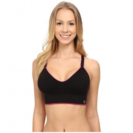DKNY Intimates Fusion Sport SMLS Racerback Bralette 6PM8498012 Black/Puch Pink