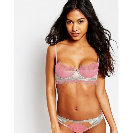 ASOS Leni Lace Two Tone Half Cup Underwire Bra AS812669