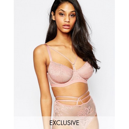 ASOS FULLER BUST Patsy Fishnet Lace Caged Underwire Bra AS841098