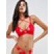 Wolf & Whistle Red Lace Cup Cross Over Strap Bra AS888363