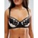 Wolf & Whistle Nude and Black Applique Bra AS957614