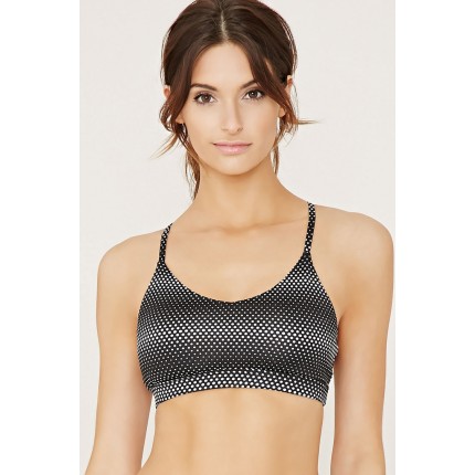 Forever 21 Low Impact - Dotted Sports Bra F2000169729 black/white