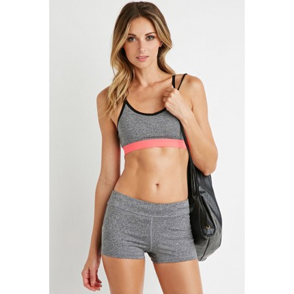 Forever 21 Low Impact - Mesh Racerback Sports Bra F2000174721 charcoal/bisou