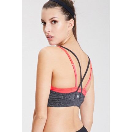 Forever 21 High Impact - Double-Layer Sports Bra F2049257328 charcoal/lipstick