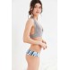 Out From Under Strappy Back Halter Bra UO36837490 GREY