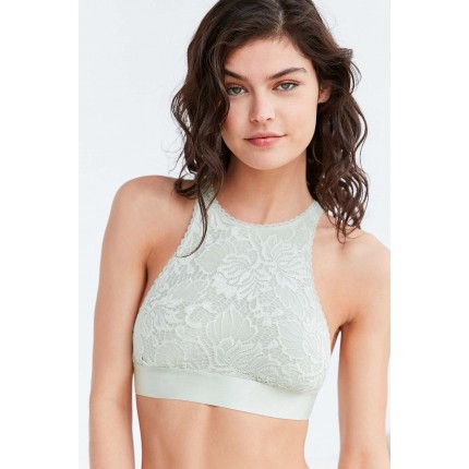 Out From Under Katia Lace High Neck Bra UO37851995a LIME