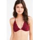 Out From Under Trina Lace Halter Bra UO39576004 BERRY