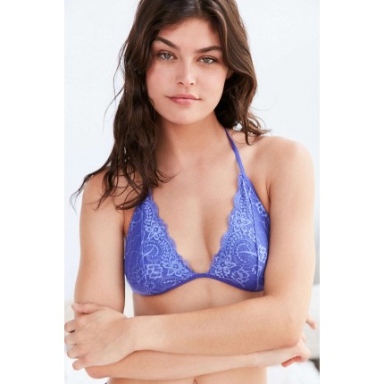 Out From Under Trina Lace Halter Bra UO39576004 PLUM