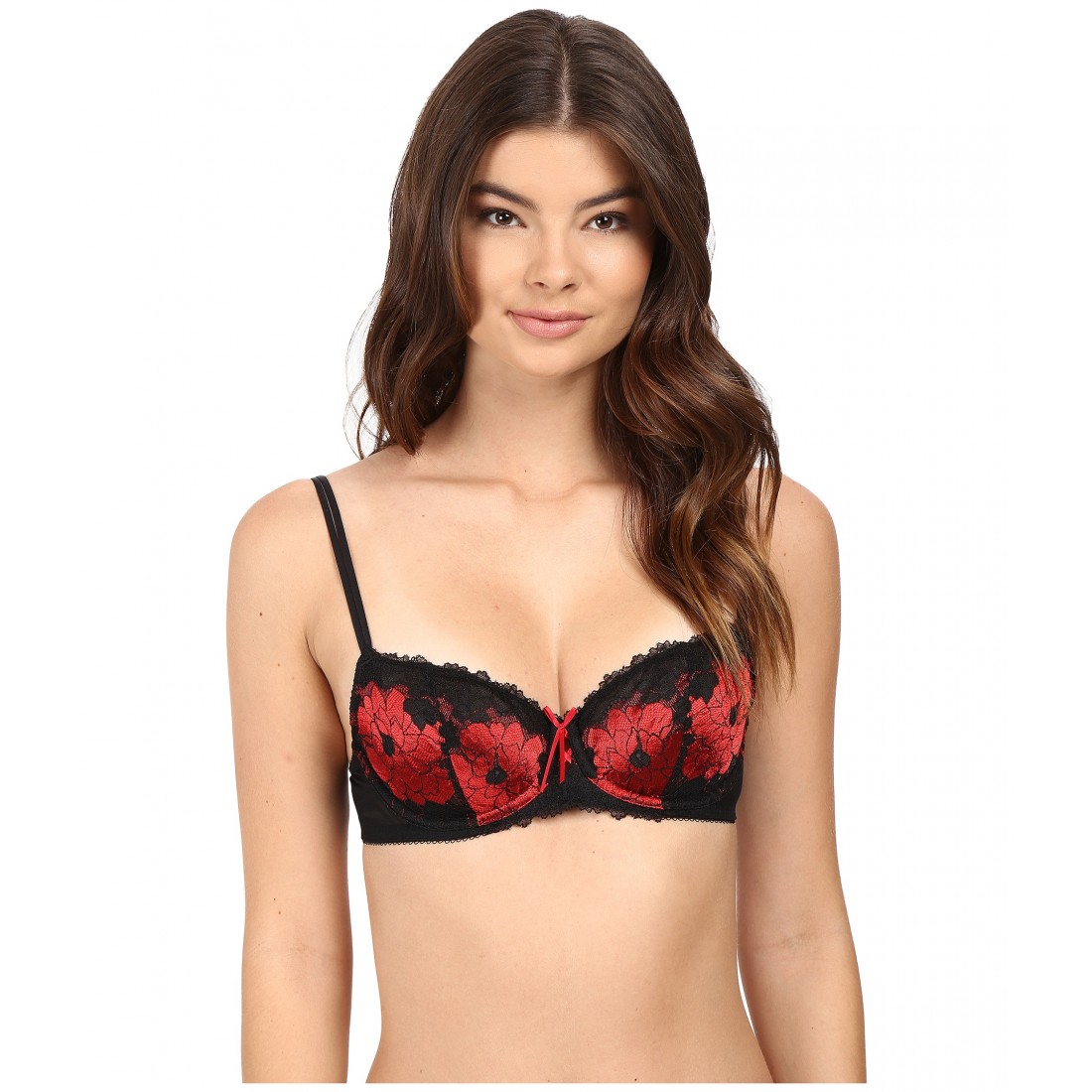 b.tempt'd by Wacoal 951235 b.sumptuous Demi Bra NWT Night and Tango Red MSRP $39 